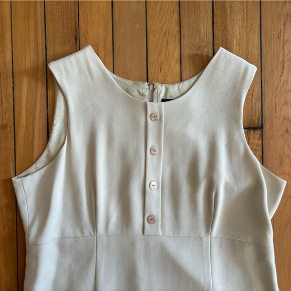 Vintage 90s ivory sheath suiting dress - Picture 7 of 8
